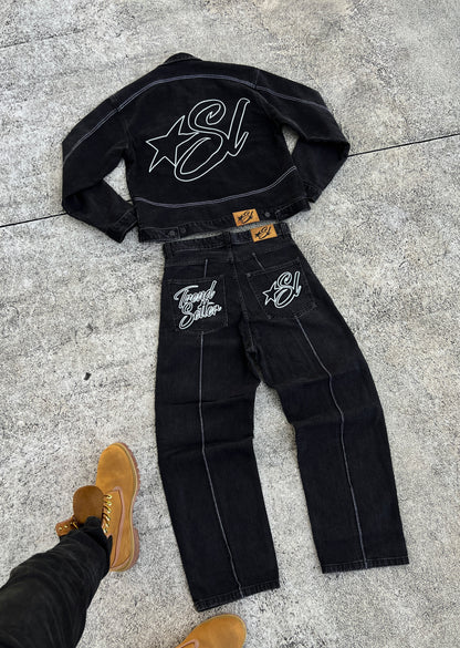 STAR-SL BLACK WASHED DENIM