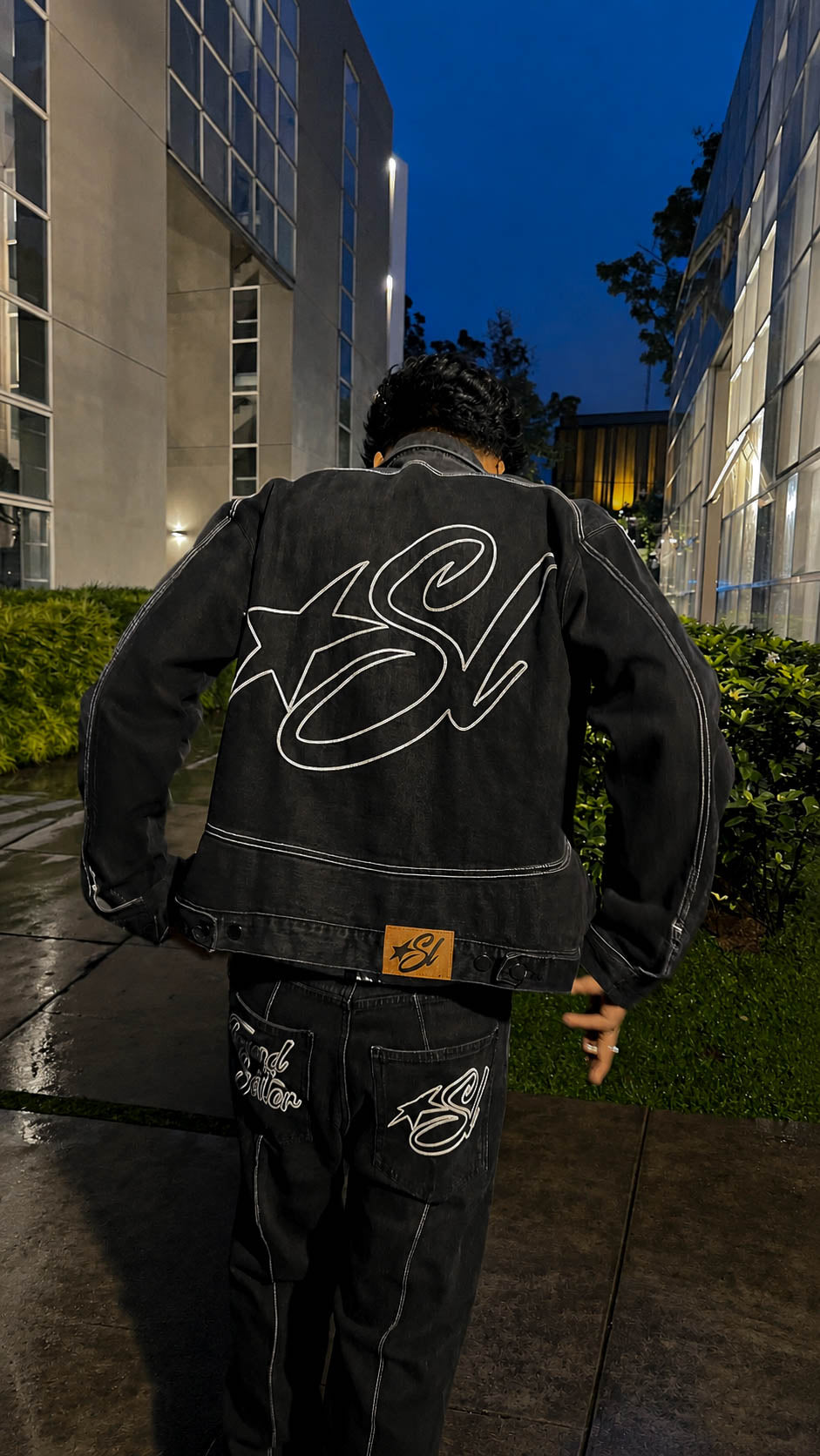 STAR-SL BLACK WASHED DENIM