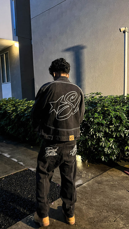 STAR-SL BLACK WASHED DENIM