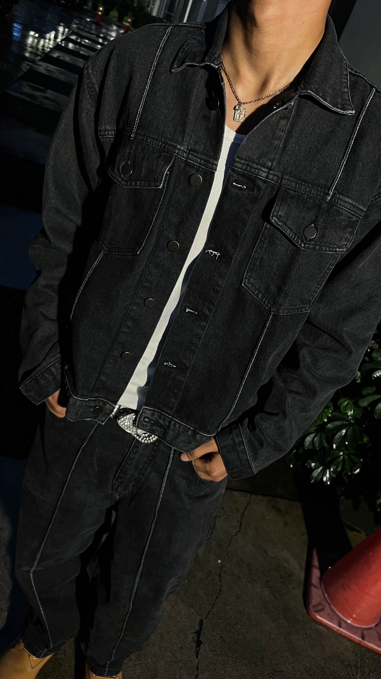 STAR-SL BLACK WASHED DENIM