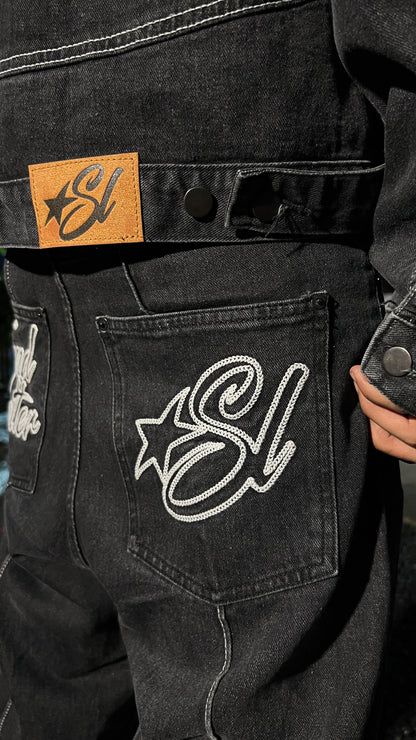 STAR-SL BLACK WASHED DENIM